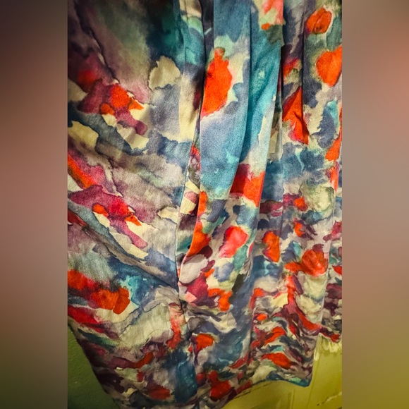 THEORY Silk Achi Watercolor Print Dress - Picture 9 of 12